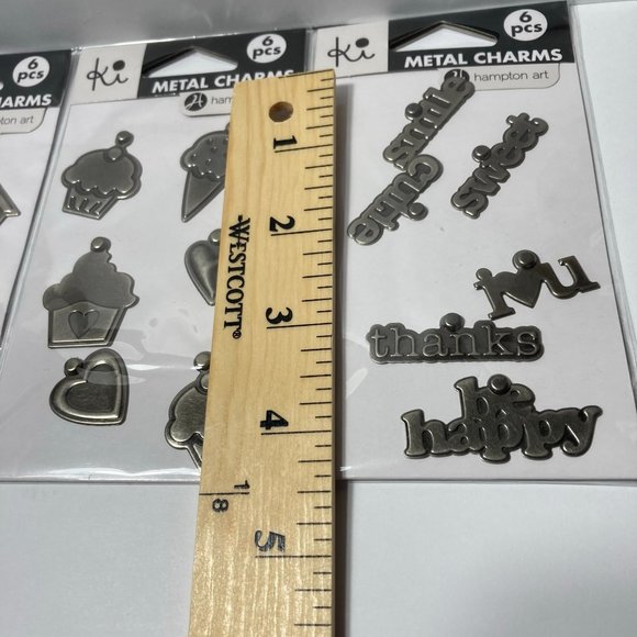 Metal Charms Paper Crafts Card Making Scrapbook Words Cupcake Bird House Flower - Picture 9 of 13